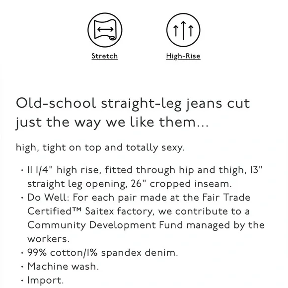 Madewell Classic Straight Jeans in Coldbrook Wash Casual High Rise Staple Denim - Picture 6 of 6